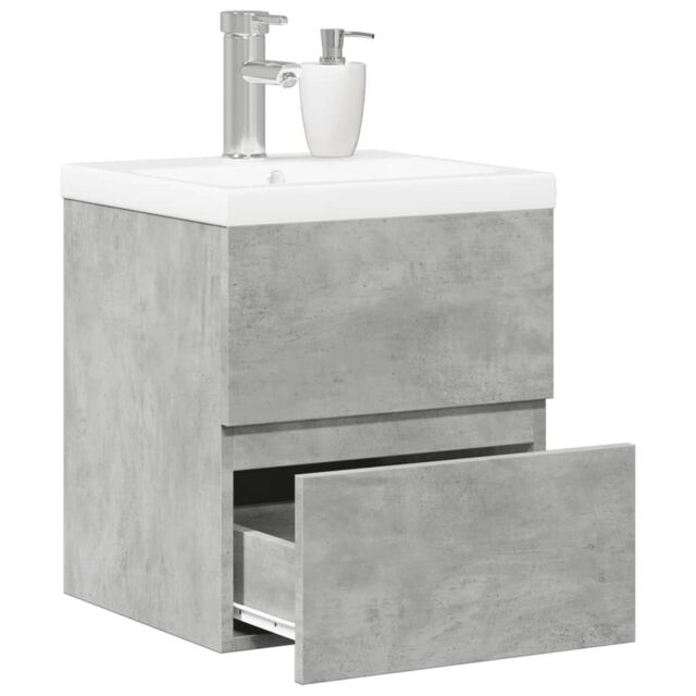 Berkfield Home 2 Piece Bathroom Furniture Set Concrete Grey Engineered Wood - image 1