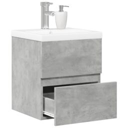 Berkfield Home 2 Piece Bathroom Furniture Set Concrete Grey Engineered Wood - thumbnail 1