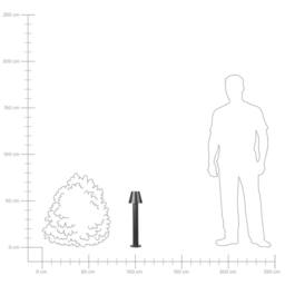 Wyld and Coco 60cm Black Aluminium LED Bollard Light - thumbnail 7