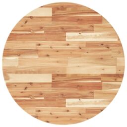 Berkfield Home Table Top Round √ò80x4 cm Solid Wood Acacia in Brown - Size: 80x4 cm - thumbnail 2