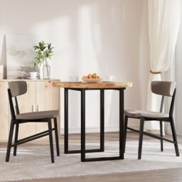 Berkfield Home Table Top Round √ò80x4 cm Solid Wood Acacia in Brown - Size: 80x4 cm - thumbnail 3