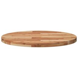 Berkfield Home Table Top Round √ò80x4 cm Solid Wood Acacia in Brown - Size: 80x4 cm - thumbnail 4