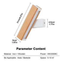 Pheashine Modern Wooden Wall Light 4W 3000K Warm White in Brown - thumbnail 2
