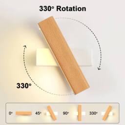 Pheashine Modern Wooden Wall Light 4W 3000K Warm White in Brown - thumbnail 4