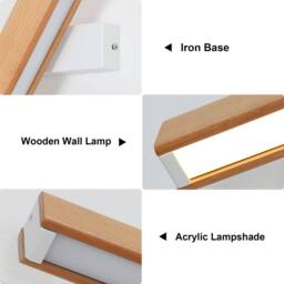 Pheashine Modern Wooden Wall Light 4W 3000K Warm White in Brown - thumbnail 3