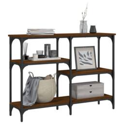 Berkfield Home Console Table Brown Oak 102x29x75 cm Engineered Wood - Size: 102 x 29 x 75 cm - thumbnail 3