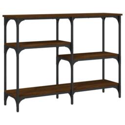 Berkfield Home Console Table Brown Oak 102x29x75 cm Engineered Wood - Size: 102 x 29 x 75 cm - thumbnail 1