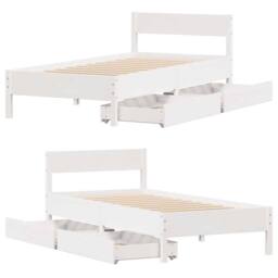 Berkfield Home Bed Frame without Mattress White 90x200 cm Solid Wood Pine - thumbnail 9