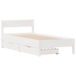 Berkfield Home Bed Frame without Mattress White 90x200 cm Solid Wood Pine - thumbnail 3