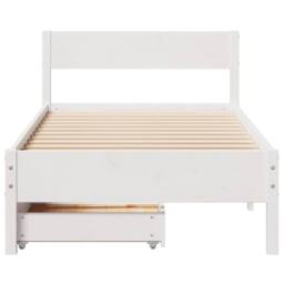 Berkfield Home Bed Frame without Mattress White 90x200 cm Solid Wood Pine - thumbnail 4
