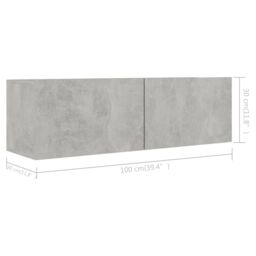 Berkfield Home 3 Piece TV Cabinet Set Concrete Grey Engineered Wood - thumbnail 6