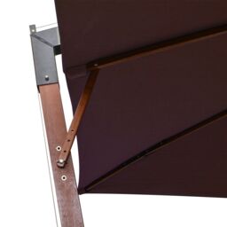 Berkfield Home Hanging Parasol with Pole Bordeaux Red 3x3 m Solid Fir Wood - thumbnail 5