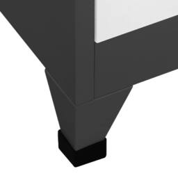 Berkfield Home Locker Cabinet Anthracite & White 90x45x180 cm Steel in Charcoal - Size: 90 x 45 x 180 cm - thumbnail 6