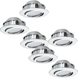 Loops 2 PACK 3 PACK Flush Ceiling Downlight Chrome Recessed Spotlight 6W LED