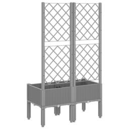 Berkfield Home Garden Planter with Trellis Light Grey 80x40x142 cm PP - Size: 80 x 40 x 142 cm - thumbnail 5