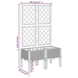 Berkfield Home Garden Planter with Trellis Light Grey 80x40x142 cm PP - Size: 80 x 40 x 142 cm - thumbnail 8