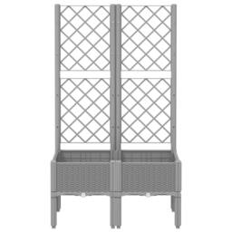 Berkfield Home Garden Planter with Trellis Light Grey 80x40x142 cm PP - Size: 80 x 40 x 142 cm - thumbnail 1