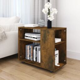 Berkfield Home Side Table Smoked Oak 70x35x55 cm Engineered Wood in Brown - Size: 70 x 35 x 55 cm - thumbnail 1