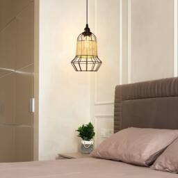 Living and Home attan & Iron Bar Pendant Light Basket-Weave Kitchen Island Lighting in Natural - thumbnail 3