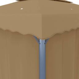 Berkfield Home Gazebo with Curtain 4x3 m Taupe Aluminium in Beige - thumbnail 6