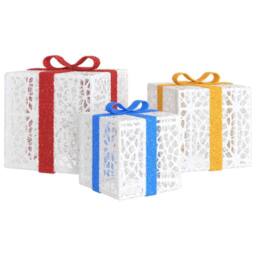 Berkfield Home Lighted Christmas Boxes 3 pcs 64 LEDs Warm White - thumbnail 4