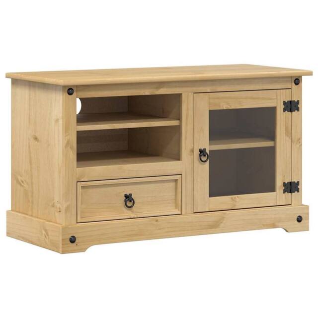 Berkfield Home TV Cabinet Corona 100x45x58 cm Solid Wood Pine in Light Tan - Size: 100 x 45 x 58 cm - image 1