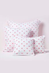Homescapes Cotton Hearts Cushion Cover in Pink - Size: 60 cm x 60 cm - thumbnail 5