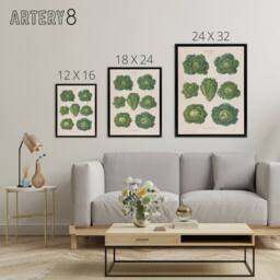 "Artery8 Savoy Cabbages Vintage Kitchen Ernst Benary Framed Canvas Wall Art in White - Size: W12"" x H16""" - thumbnail 4