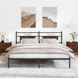 Berkfield Home Decorative Bed Frame without Mattress Brown Oak 160x200 cm Engine - thumbnail 4