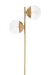 Orsina Double Glass Globe Two Light Gold Finish Floor Lamp, Minimalist Bedroom Lamp, Sturdy Tall Lamp On Floor - thumbnail 5