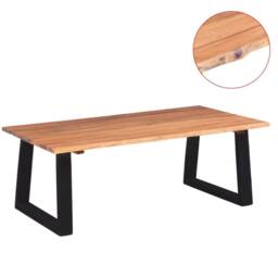 Berkfield Home Coffee Table Solid Acacia Wood 110x60x40 cm in Brown - Size: 110 x 60 x 40 cm - thumbnail 2