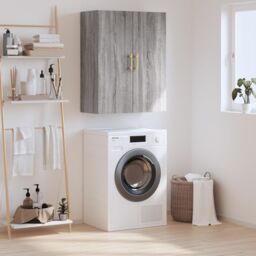 Berkfield Home Wall Mounted Cabinet Grey Sonoma 69.5x34x90 cm - thumbnail 1