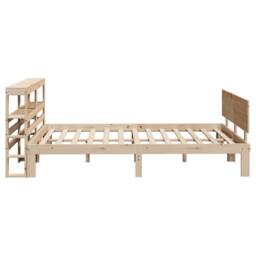 Berkfield Home Beautiful Bed Frame with Headboard without Mattress 140x190 cm in Natural - thumbnail 5