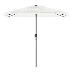 Berkfield Home Garden Parasol with Steel Pole White 248x248x248 cm - Size: 248 x 248 x 248 cm - thumbnail 3