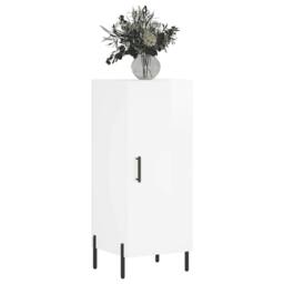 Berkfield Home Sideboard High Gloss White 34.5x34x90 cm Engineered Wood - thumbnail 1