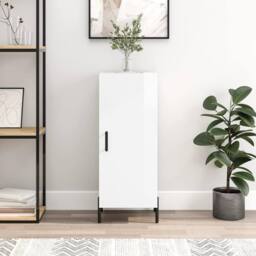 Berkfield Home Sideboard High Gloss White 34.5x34x90 cm Engineered Wood - thumbnail 2