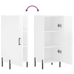 Berkfield Home Sideboard High Gloss White 34.5x34x90 cm Engineered Wood - thumbnail 9
