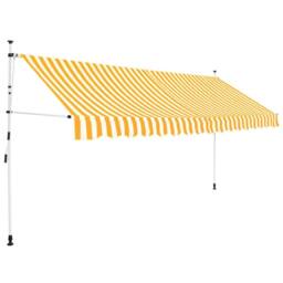 Berkfield Home Manual Retractable Awning 400 cm Orange & White Stripes - thumbnail 1
