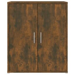 Berkfield Home Shoe Cabinet Smoked Oak 60x35x70 cm Engineered Wood in Brown - Size: 60 x 35 x 70 cm - thumbnail 6