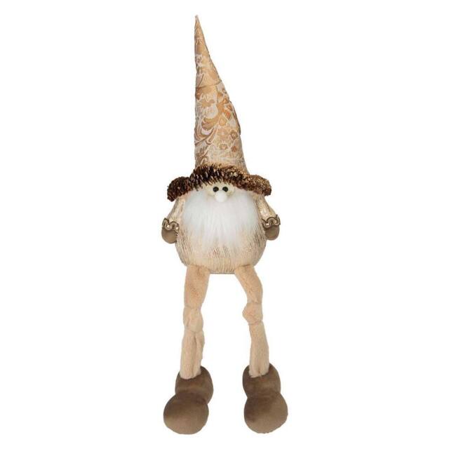 VFM e-Store Christmas Santa Decoration 48cm x 14cm Gold X 1 - Size: 48 cm x 14 cm - image 1