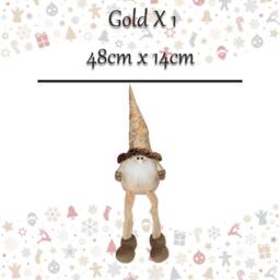 VFM e-Store Christmas Santa Decoration 48cm x 14cm Gold X 1 - Size: 48 cm x 14 cm - thumbnail 2