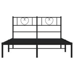 Berkfield Home Metal Bed Frame with Headboard Black 120x200 cm - Size: Small Double - thumbnail 5