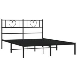 Berkfield Home Metal Bed Frame with Headboard Black 120x200 cm - Size: Small Double - thumbnail 4