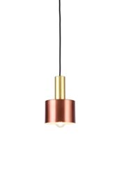 CGC Lighting Selvia Gold Round Dome Metal Pendant Ceiling Light with Adjustable Black Cord