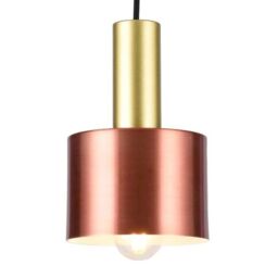 CGC Lighting Selvia Gold Round Dome Metal Pendant Ceiling Light with Adjustable Black Cord - thumbnail 5