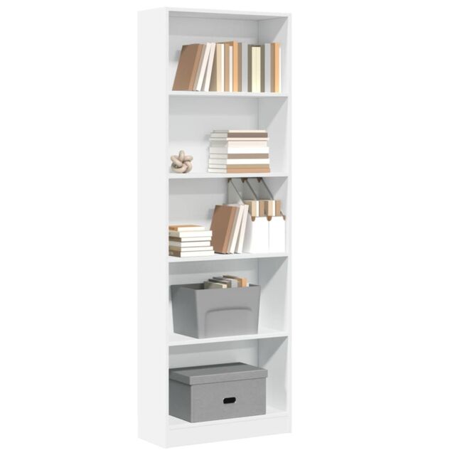 Berkfield Home Bookcase White 60x24x176 cm Engineered Wood - Size: 60 x 24 x 176 cm - image 1