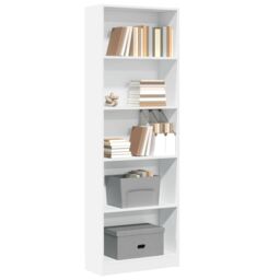 Berkfield Home Bookcase White 60x24x176 cm Engineered Wood - Size: 60 x 24 x 176 cm - thumbnail 1