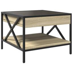 Berkfield Home Coffee Table with Infinity LED Sonoma Oak 50x50x38 cm in Brown - Size: 50 x 50 x 38 cm - thumbnail 8