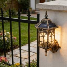 EONLION Solar Powered Warm White Wall Sconce Outdoor in Bronze - Size: 100 cm - thumbnail 3