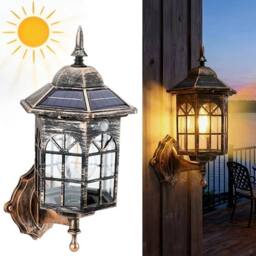 EONLION Solar Powered Warm White Wall Sconce Outdoor in Bronze - Size: 100 cm - thumbnail 4